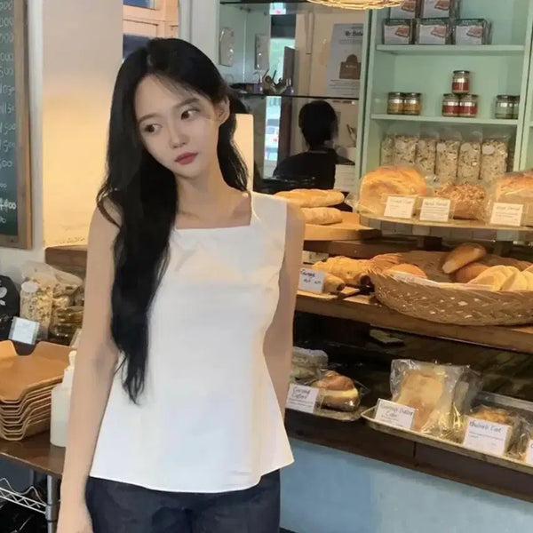 [BUNJANG] Square Neck Sleeveless Top / 스퀘어넥 여름 나시