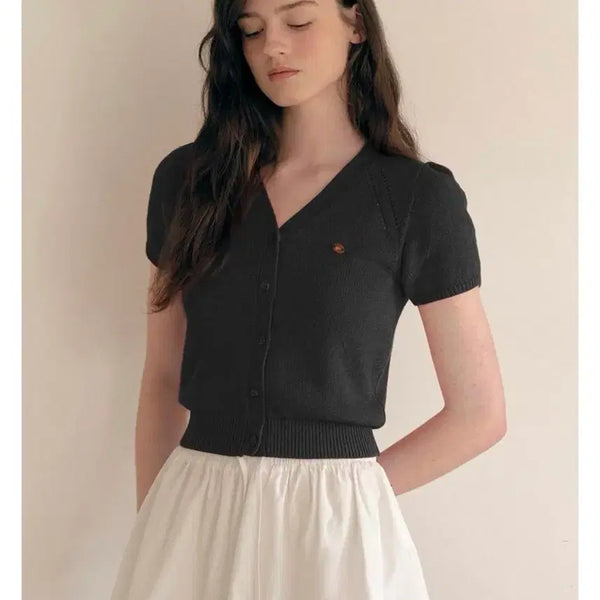 [BUNJANG] Roller-la- Roller Short-Sleeve Cardigan / 로라로라 반팔가디건