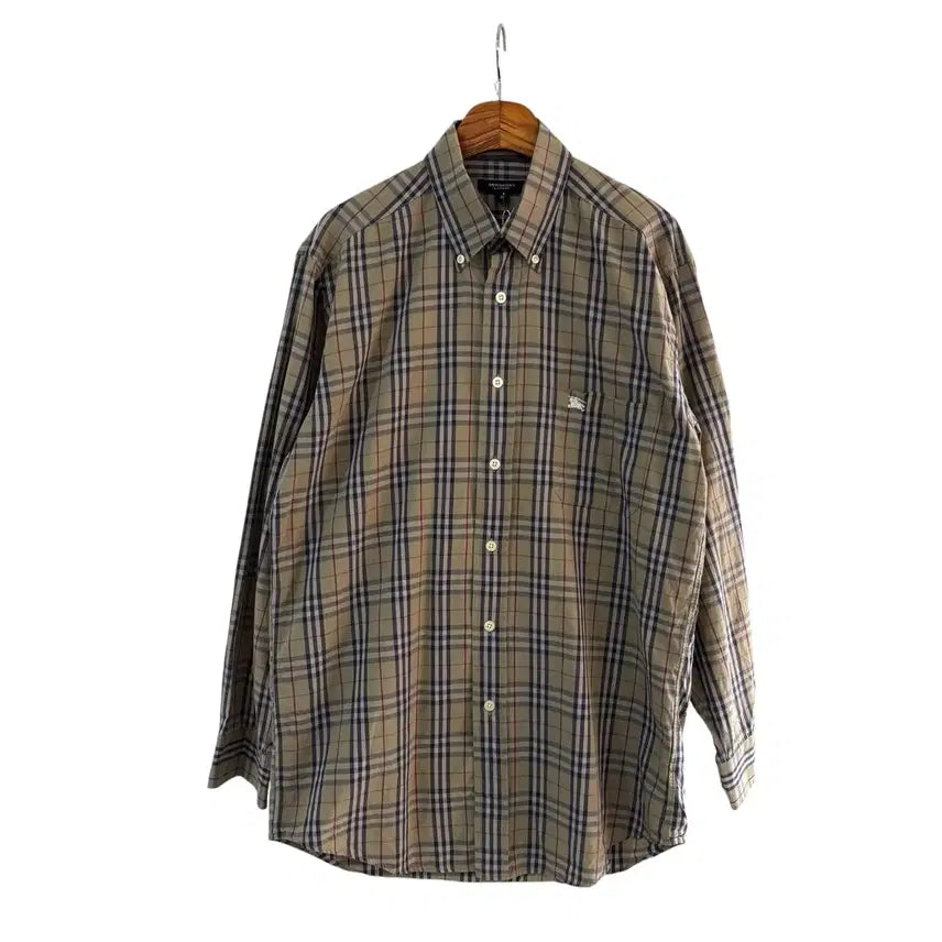 [BUNJANG] Burberry Logo Check Shirt Khaki M / 버버리 로고 체크 셔츠 연카키 M 정품