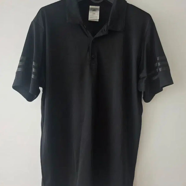 [BUNJANG] Adidas 3-Stripes Short Sleeve Polo Shirt Black / 아디다스 삼선 반팔 카라티 블랙아디다스 블랙 카라티 골프티 검은카라티 한국 L사이즈 100사이즈