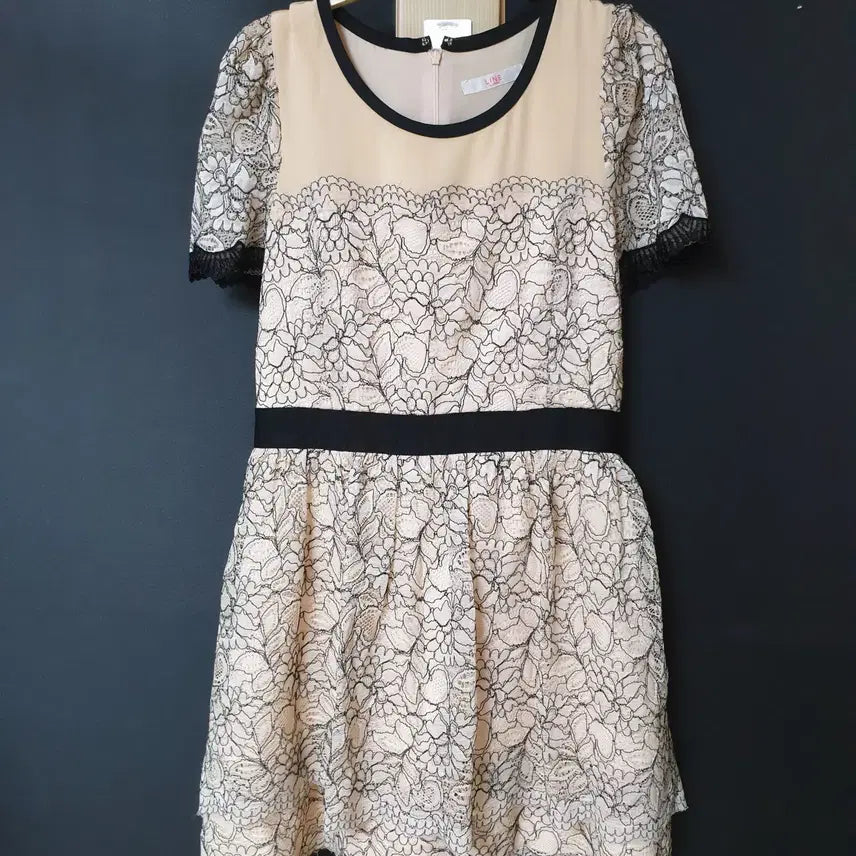 [BUNJANG] Lace Mini Dress - Pink / 진짜만원 라인 하객룩 레이스 미니원피스 66 핑크