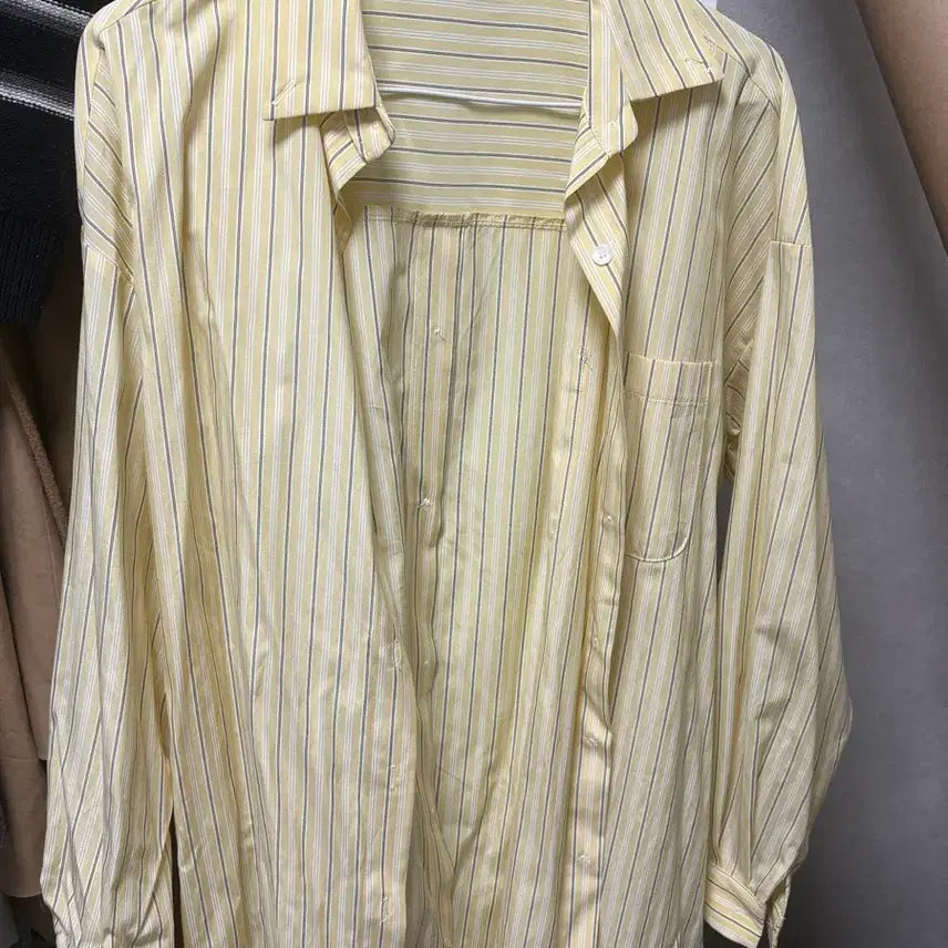 [BUNJANG] Laonne Striped Shirt Lemon Yellow / (이사준비/옷장정리) Laonne 스트라이프 셔츠 레몬 옐로우 새상품