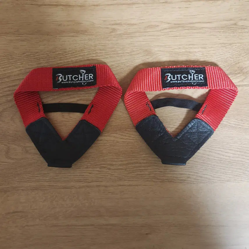 [BUNJANG] Butcher Hooks Original Red Lifting Straps - Size S / Butcher Hooks 부처 훅 리프팅 스트랩 오리지널 레드 S사이즈