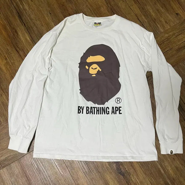 [BUNJANG] BAPE Big Logo Long Sleeve White XL / 베이프 BAPE 빅로고 롱슬리브