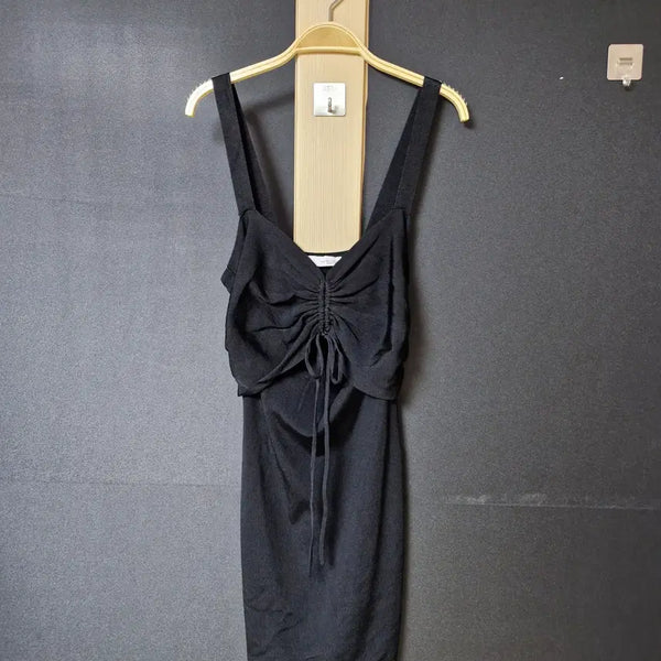 [BUNJANG] Zara Black Gathered Strap Dress M / 진짜만원 자라 가슴셔링 끈원피스 블랙 M
