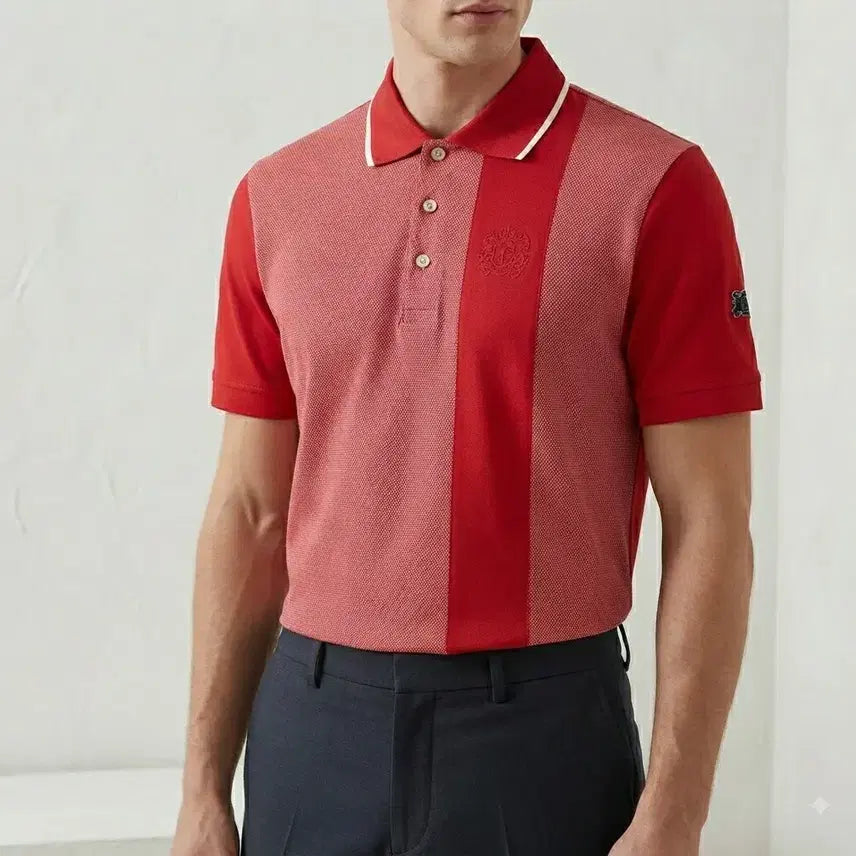 [BUNJANG] Black & White Short Sleeve Polo Shirt / [95]블랙앤화이트 반팔 카라티
