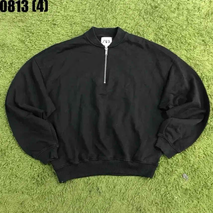 [BUNJANG] Zara Zip-Up Sweatshirt Black 0813 / 자라 집업 맨투맨 블랙 0813