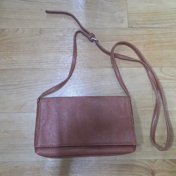 [BUNJANG] Brown Leather Crossbody Bag / 브라운 가죽 크로스밷