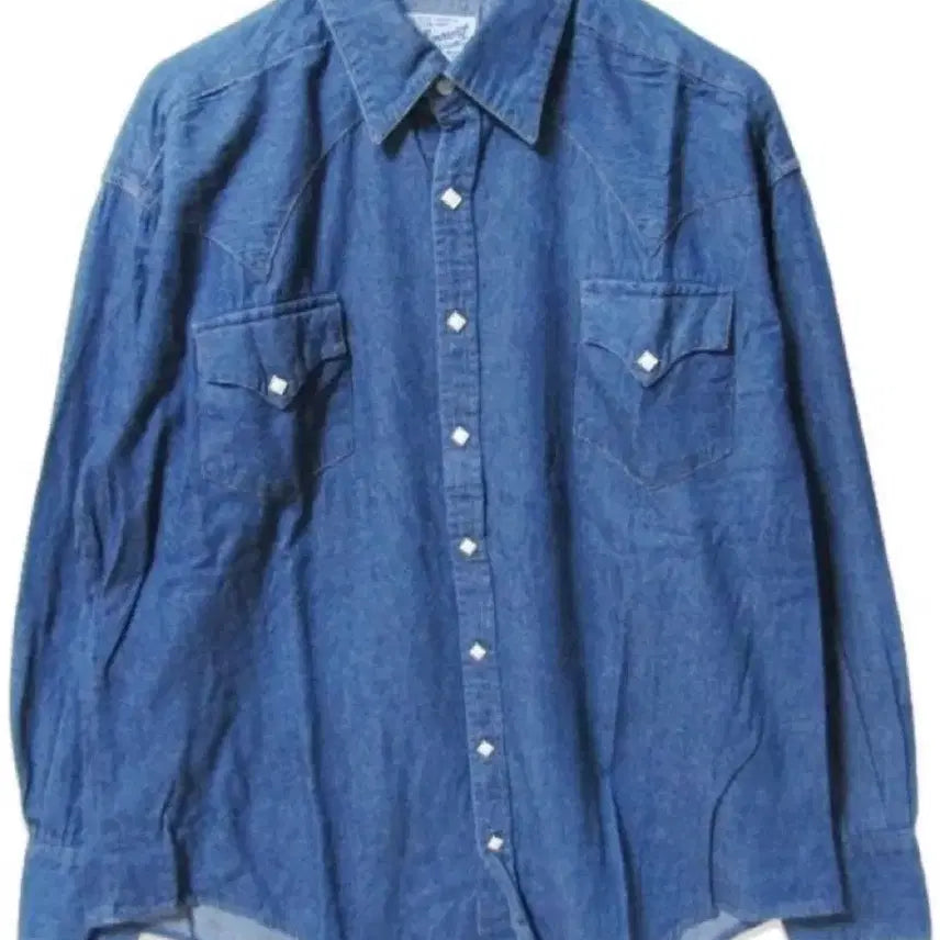 [BUNJANG] Rockmount Indigo Denim Western Shirt / 락마운트 인디고 데님 웨스턴 셔츠