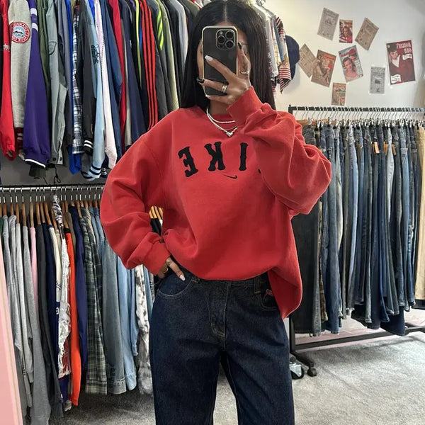 [BUNJANG] Nike 90s Arch Logo Crewneck Sweatshirt L / USA 나이키 90s 아치 로고 크루넥 스웻 셔츠L