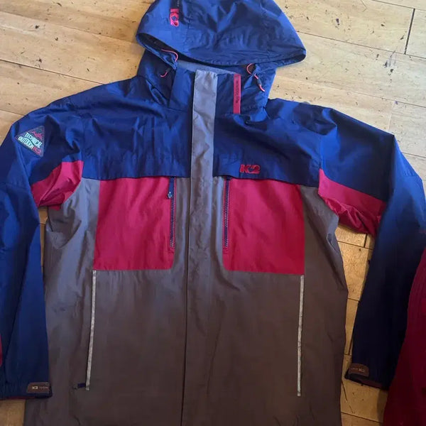[BUNJANG] K2 Technical Outdoor Windbreaker Jacket - Navy/Red/Brown (Size 105) / K2 테크니컬 아웃도어 바람막이 자켓 105
