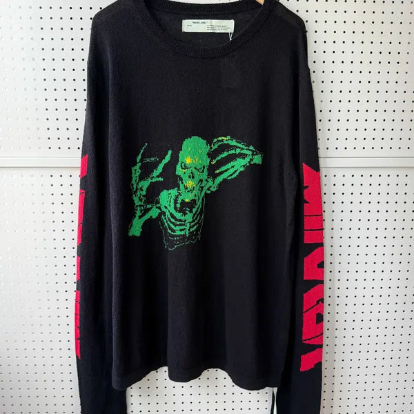 [BUNJANG] Off-White 17SS Mirror Skull Intarsia Knit / 오프화이트 17SS 미러 스컬 인타르시아 니트