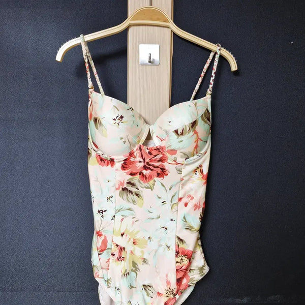 [BUNJANG] New Silk Swimsuit - Flower Pattern / 진짜만원 새상품 비단 수영복 66 플라워
