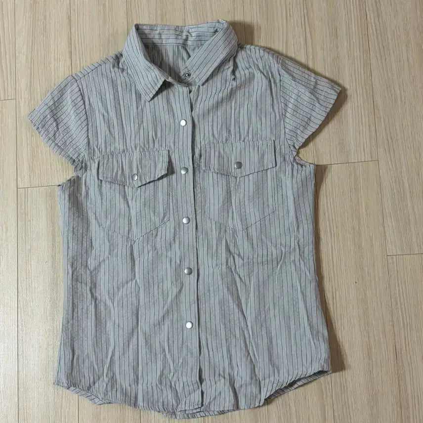 [BUNJANG] Short Sleeve Shirt (Light Khaki) / (실착1회) 연카키 반소매셔츠
