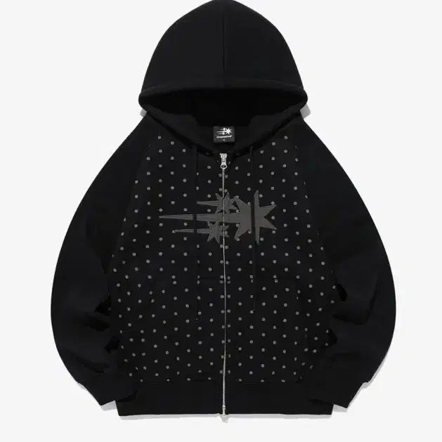 [BUNJANG] Nice Ghost Club Black Dot Hoodie Zip-Up / 나이스고스트클럽 블랙도트 후드집업