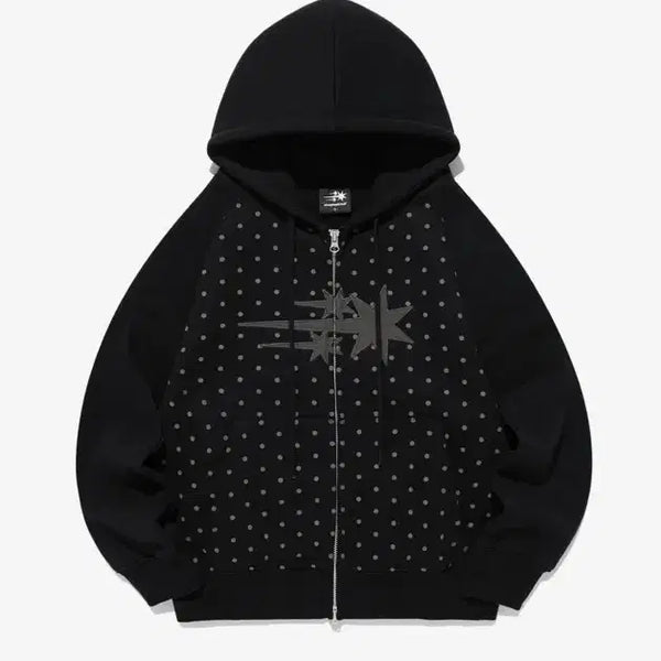 [BUNJANG] Nice Ghost Club Black Dot Hoodie Zip-Up / 나이스고스트클럽 블랙도트 후드집업