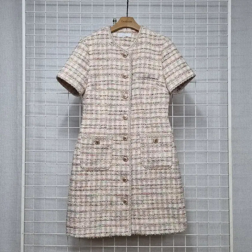 [BUNJANG] LOAR Pink Tweed Dress / LOAR 로아르 핑크 트위드원피스