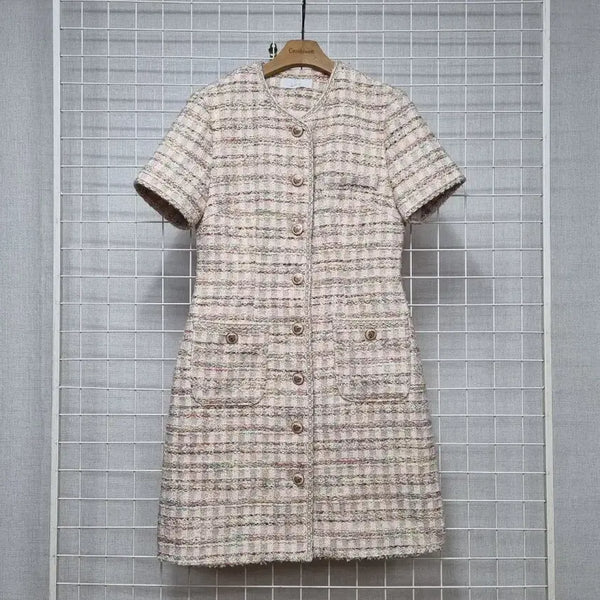 [BUNJANG] LOAR Pink Tweed Dress / LOAR 로아르 핑크 트위드원피스
