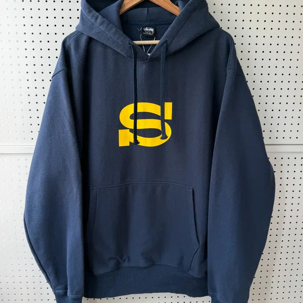 [BUNJANG] Stussy 23FW Letterman Hoodie / 스투시 23FW 레터맨 후드티