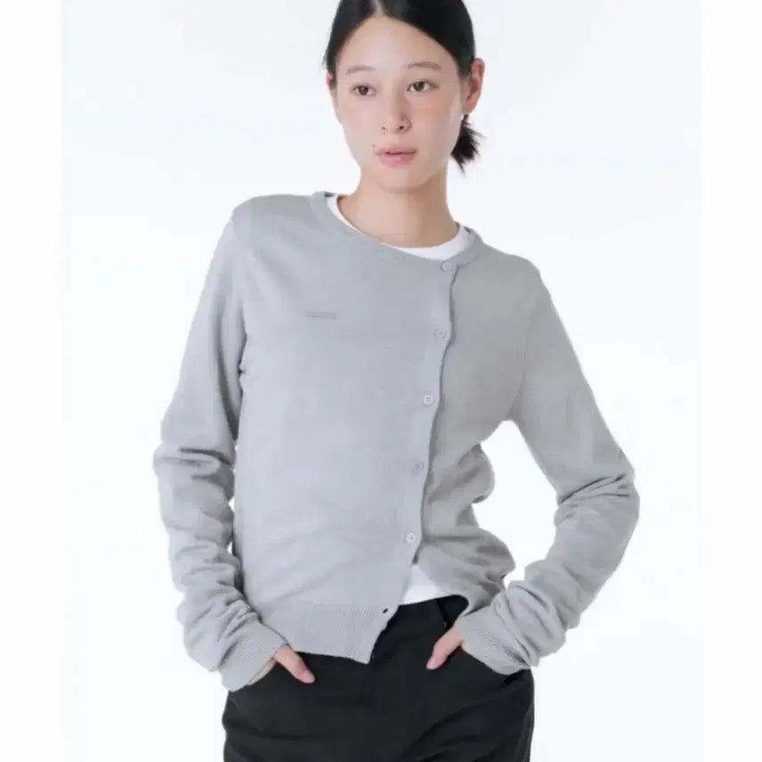 [BUNJANG] Miseki Seoul Asymmetrical Cardigan Grey / 미세키서울 언발란스 가디건 그레이