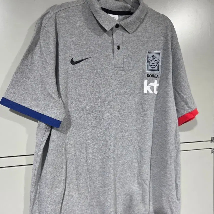 [BUNJANG] Nike Korea National Football Team Polo Shirt - Grey / 나이키 대한민국 축구 국가대표팀 폴로 티셔츠 그레이