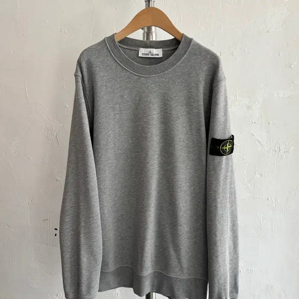 [BUNJANG] Stone Island Patch Grey Sweatshirt / Stone-Island 스톤 아일랜드 와펜 그레이 스웻셔츠 맨투맨