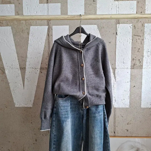 [BUNJANG] Sailor Collar Knit Cardigan / 행사9)세일러카라 니트가디건