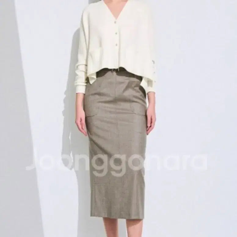 [BUNJANG] TIME (Hansem) Wool Blend Patch Pocket Long Skirt / 한섬 타임  울 블렌드 패치포켓  롱스커트