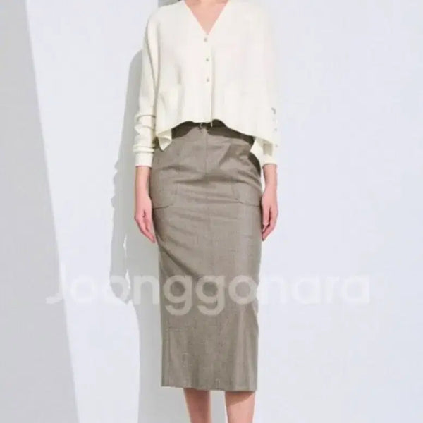 [BUNJANG] TIME (Hansem) Wool Blend Patch Pocket Long Skirt / 한섬 타임  울 블렌드 패치포켓  롱스커트
