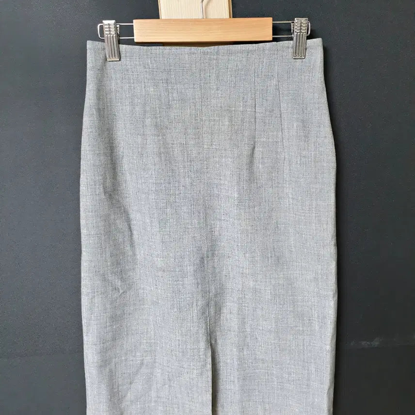 [BUNJANG] Ryan Black Label Front Slit Midi Skirt Grey / 진짜만원 RYAN 블랙라벨 앞트림 55 미디스커트 그레이