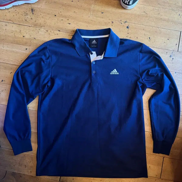 [BUNJANG] Adidas Navy Long-Sleeve Polo Shirt Size 100 / 아디다스 네이비 긴팔 카라티 100
