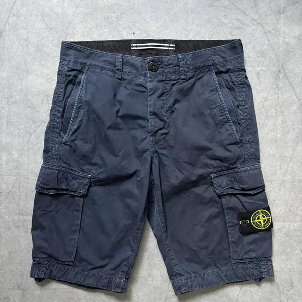 [BUNJANG] Stone Island Garment Dyed Badge Cargo Shorts / Stone-Island 스톤 아일랜드 가먼트 다잉 와펜 카고 숏츠