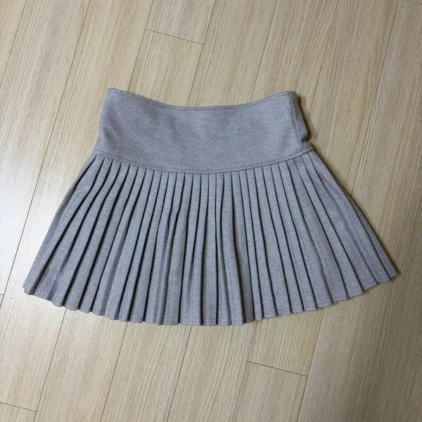 [BUNJANG] Gray Pleated Mini Skirt / (실착1회) 그레이 주름치마 미니스커트