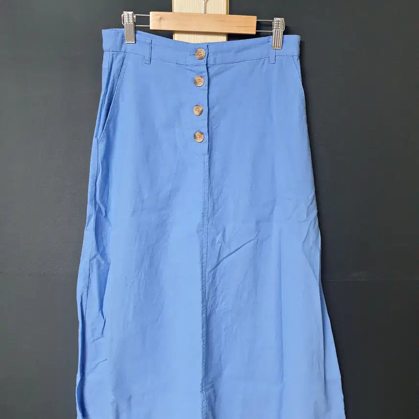 [BUNJANG] 8seconds Linen Long Skirt 55 Blue / 진짜만원 8세컨즈 면 마 롱스커트 55 블루