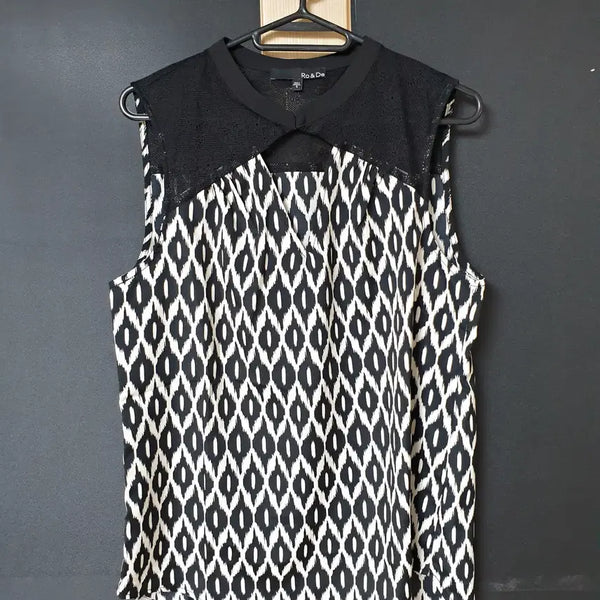 [BUNJANG] Ro&De Lace Blouse Black Pattern S / 진짜만원 Ro&De 레이스 블라우스 블랙패턴 S