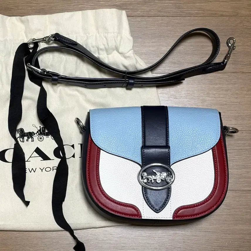 [BUNJANG] Coach Georgie Saddle Bag Colorblock / [새상품]코치 조지 새들백 희귀