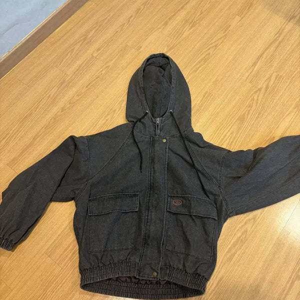 [BUNJANG] Carhartt Dark Grey Zip-Up Hoodie Jacket / 칼하트 후드집업 자켓 다크그레이