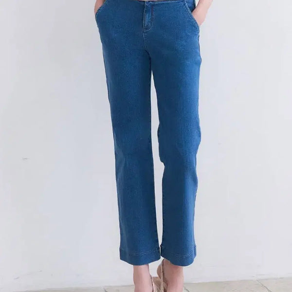 [BUNJANG] Denim Pants with Elastic Waistband / 허리밴딩 데님바지