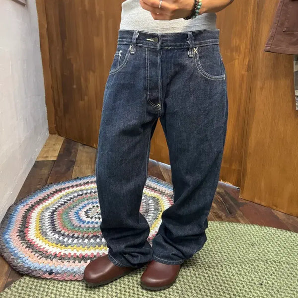 [BUNJANG] The Hundreds Embroidered Raw Denim Pants (h250) / 더헌드레드 자수 디테일 생지 데님팬츠 (h250)