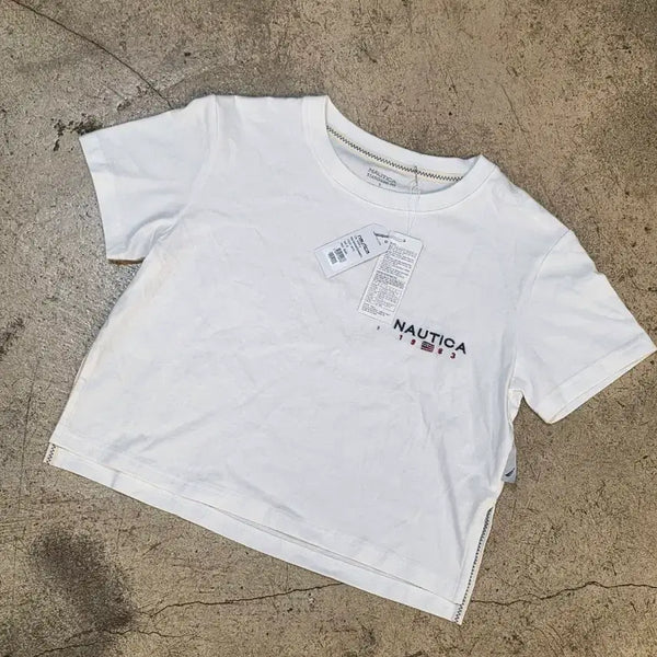 [BUNJANG] Nautica Cropped Short Sleeve T-Shirt White S / 노티카 크롭 반팔티 화이트