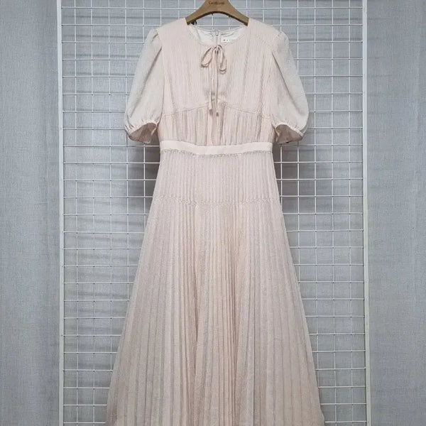 [BUNJANG] It MICHAA Beige Pleated Dress / 잇미샤 베이지 플리츠 원피스 (새상품급)