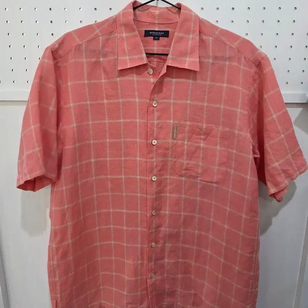 [BUNJANG] Burberry London Check Short Sleeve Shirt M / 버버리 런던 체크 반팔 셔츠 M