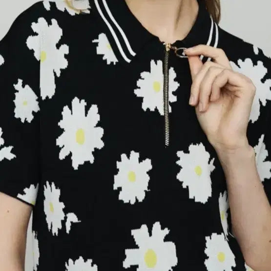 [BUNJANG] Maje Jacquard Daisy Knit / 마쥬 자카드 데이지 니트