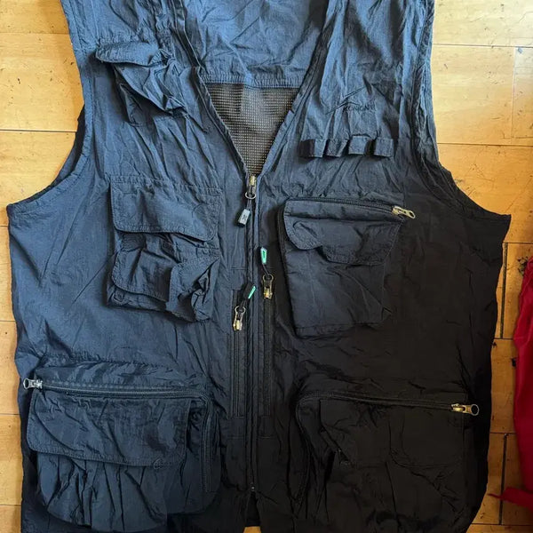 [BUNJANG] KOMONT Black Multi-Pocket Fishing Vest - Size L / KOMONT 블랙 멀티 포켓 낚시 조끼 100 사이즈 L