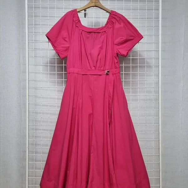 [BUNJANG] J.J. Ggot Eun Nail Hot Pink Dress / JJ지고트 손나은 핫핑크 원피스
