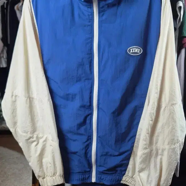 [BUNJANG] XEXYMIX Color Block Windbreaker Jacket / XXMX 블루종 블루/화이트
