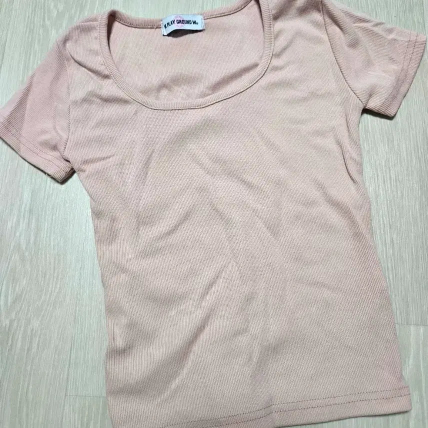 [BUNJANG] Strawberry Milk Ribbed Short Sleeve T-Shirt / 딸기우유 골지 반팔티 여름 티셔츠