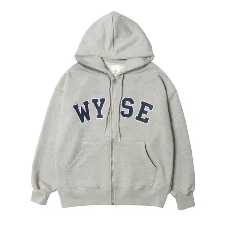 [BUNJANG] Wise Grey Hoodie Zip-up / 와이즈 후드집업