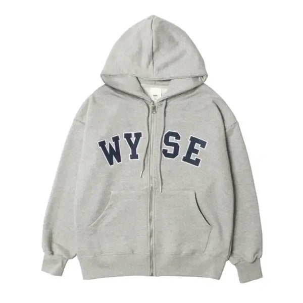 [BUNJANG] Wise Grey Hoodie Zip-up / 와이즈 후드집업