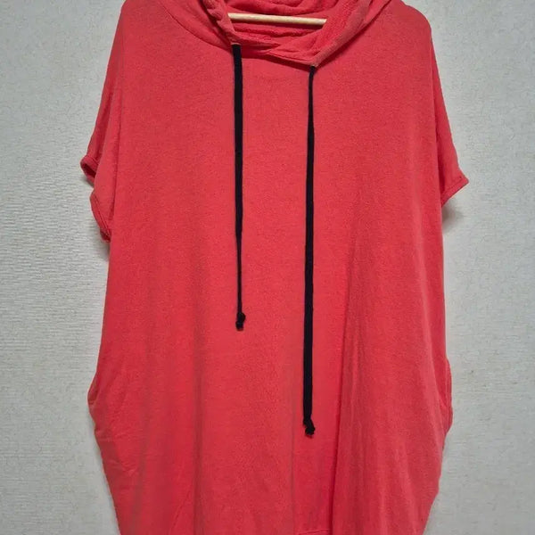 [BUNJANG] French Sleeve Oversized Hoodie Short Sleeve T-Shirt / 프렌치 소매 오버핏 후드  반팔티